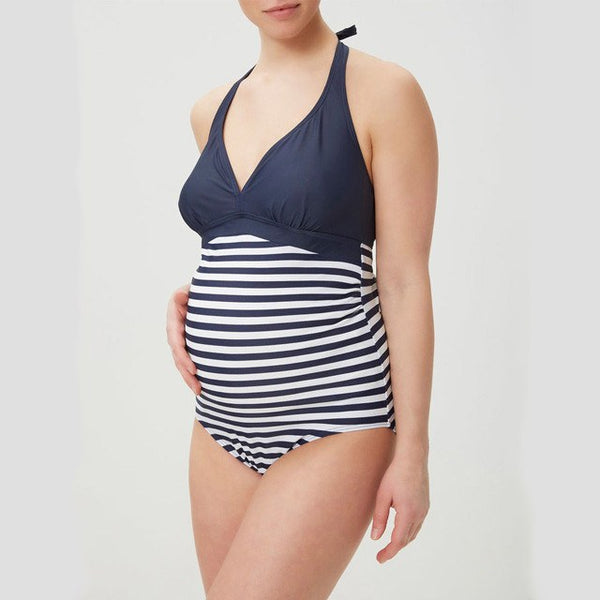 bañador premamá natación embarazadas a rayas