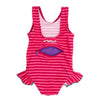Bañador con bolsa impermeable bebé/niña rayas rosa natación