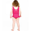 Bañador con bolsa impermeable bebé/niña rayas rosa natación