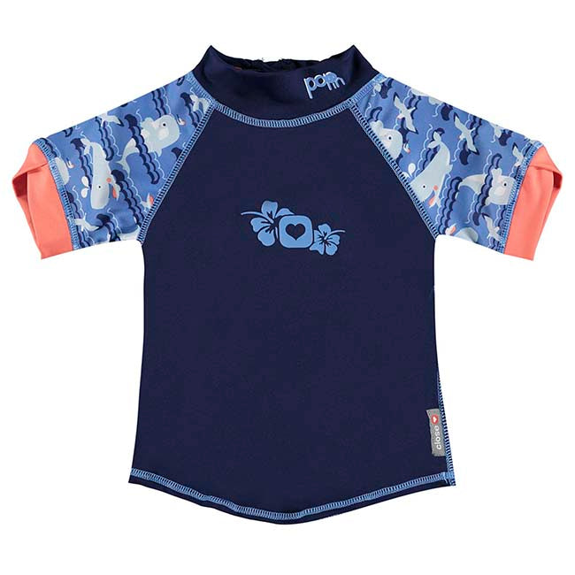 Camiseta con protección solar uv bebé whale