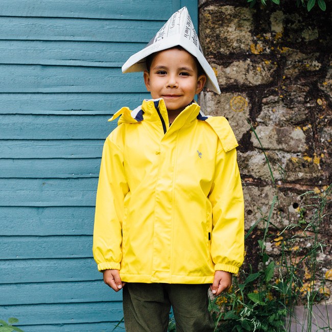 Chaqueta impermeable bebe unisex Puddleflex amarilla talla 18 24 meses