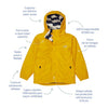 Chaqueta impermeable niño niña Puddleflex amarilla