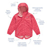 Chaqueta impermeable niña EcoSplash Pink Leaf